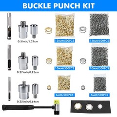 Heavy Duty Hand Press Grommet Machine Kit Eyelet Punch Tool for Banner Curtain