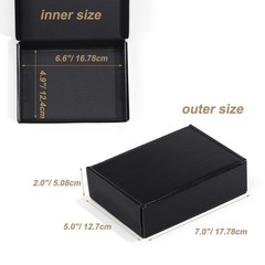 7x5x2 Black Small Shipping Boxes, 20 Packs Corrugated Cardboard Mailer Boxes …
