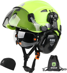 Hard Hat Safety Helmet with Visor and Ear Muffs Men Women Vented Work Hardhat AN