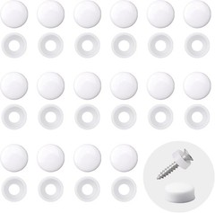 100pcs Screw Covers Plastic Screw Cover, Plastic Dome Screw Cap (White)