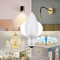 Frosted Flame Tip Chandelier Bulb 40W Incandescent Torpedo Tip Clear E26 Base