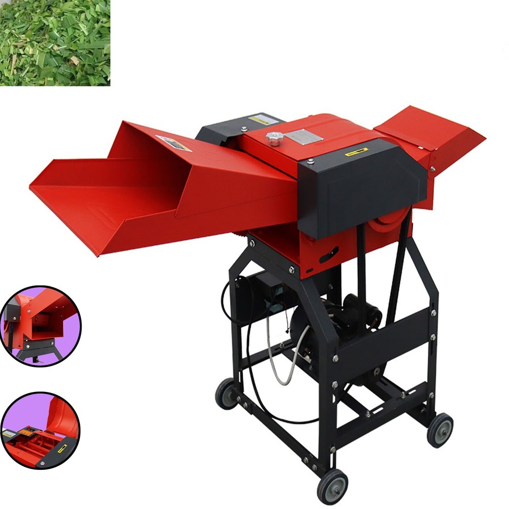 4-Blade Hay Cutter Pulverizer Feed Chaff Crop Straw Breaker 220V 400-800kg/h