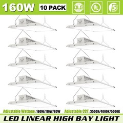 10PCS 160W LED Linear High Bay Shop Light UL Listed Adjustable 3500K/4000K/5000K
