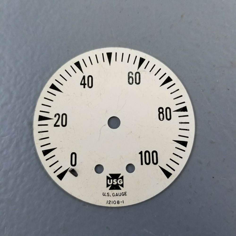 Vintage US Gauge Pressure 0-100 Model 12108-1 USG Dial Face Only