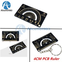4CM Multifunctional FR4 PCB Ruler Measuring Tool Angle Measure Meter + Keychain