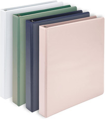Plant Based Durable D-Ring Binder 1 Inch 3 Ring with 225 Sheet Capacity Eco