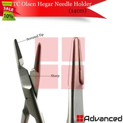 Surgical Suture Forceps Serrated TC Olsen-Hegar Needle Holder Driver 14cm Dental