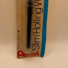 Pentel Slim Rolling Writer Refill Fine Point Black Ink Vintage MG8BP-A Japan