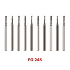 10Pcs Dental Tungsten Carbide Burs Pear-Shaped Tungsten Steel FG 245 Bur Drills