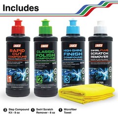 LAUCO Paint Correction Compounds Step 1, 2, 3 , Swirl Remover 8oz Kits