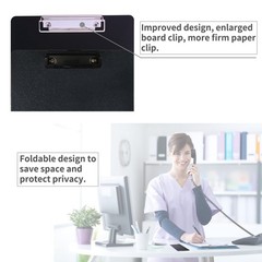 2Pack Foldable Nurse Clipboard – Black Plastic Medical Clipboard with Pocket …