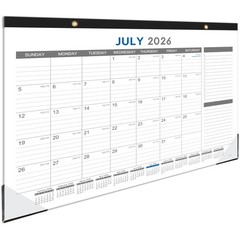 2026-2027 Desk Calendar – July 2026 – Dec 2027, 18 Months 17″ x 12″, black