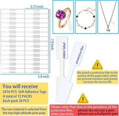 2000 Pcs Blank Jewelry Price Tags Jewelry Stickers Necklace Ring Display Labels
