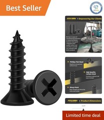 Precision 100 PCS 5/8″ Black Screws – Flat Head Phillips for Easy Installation