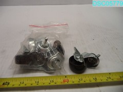 QTY=4:LOCKING CASTER WHEEL’S 2-1/4″ H X 1-1/2″ OD X 5/8″ W STEM 1/2″ L X 1/4″-20