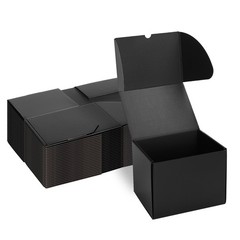 Rempry 8x6x6 Inches Black Small Shipping Boxes Pack of 8X6X6-25 Pack,