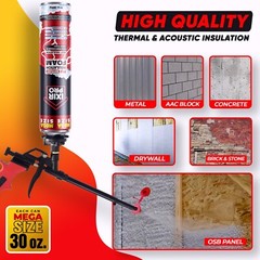 Mega Size Spray Foam Insulation Kit (12 PK Kit-30oz) Expanding Foam Sealant