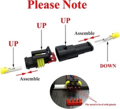 Easy to Install 2 Pin Waterproof Connectors Kit for Automotive and Marine Use