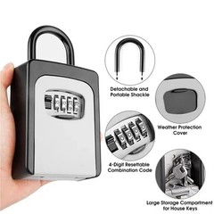 Wall Mounted Key Lock Box Key Safe Box Weatherproof 4 Digit Combination Key Stor