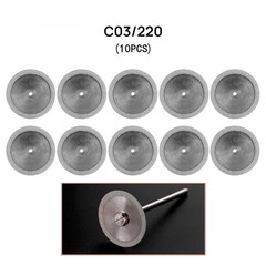 10 Pcs Dental Diamond Disc Wheel Teeth Cutting Polishing Discs/Mandrel 19/22 mm