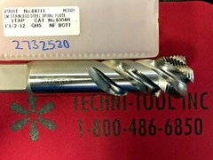 Greenfield 1 1/2-12 X 6 1/2 OAL NF GH5 HSS Spiral 4FL Bottoming Tap 2732530
