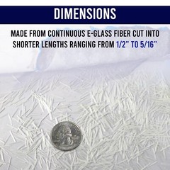 1 Pound – 1/2″ Chopped Glass Fiber Strands – 100% E-Glass Fiber