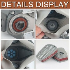 17 in1 Half Face Gas Mask Facepiece Spray Painting Respirator Safety Suit F 6200