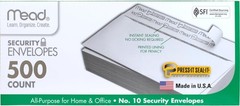 Reliable Self-Adhesive Security Envelopes 4-1/8″ x 9-1/2″ – 500 Count Value Pack