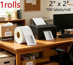 2″ x 2″ Square Direct Thermal Labels 700/Roll Adhesive DIY for Zebra and Rollo