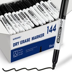 WOSWEL Dry Erase Markers Bulk, 144 Pack Black 1 Count (Pack of 144),