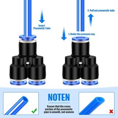 60 Pcs Push to Connect Fittings Air Line Pneumatic Kit Quick Release 1/4″ Od,NEW