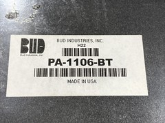 BUD INDUSTRIES PA-1106-BT Panel, Surface Shield, 19″, 6U, Aluminium, Black New