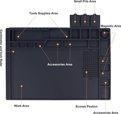 SILICONE RUBBER ESD ANTI-STATIC GROUNDING MAT FOR ELECTRONICS REPAIR LARGE BLACK