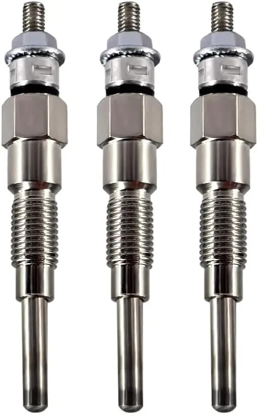 3 Glow Plugs 6563734, for Bobcat 543, 553 with D950, Kubota B1700, B2100 F2260