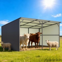 New 20×12 Ft Metal Livestock Shelter Run-in Shed for Cattle Horse Goat Free Ship