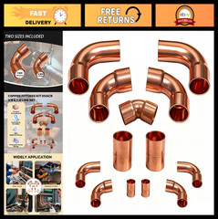 HVAC Copper Fittings Kit – 3/8″ & 7/8″ Couplings, Elbows for AC Refrigeration Li