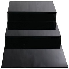 HUBERT Deli Riser 3-Step Gloss Black Acrylic Riser – 12″ L x 29 3/4 W x 4 1/4 H