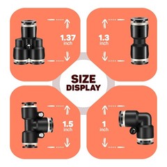 10 PCS 3/8 Inch Push To Connect Fittings Y Air Splitter Union Hose Pneumatic