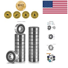 608 2RS High-Precision Ball Bearings – 20 Pcs Set, 8mm x 22mm x 7mm Dimensions