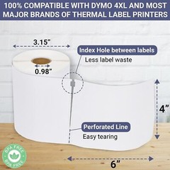 DYMO 4XL Labels Direct Thermal Shipping Labels 4″x6″ 1744907 Compatible 220/Roll