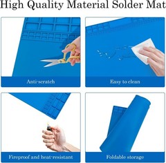 Oversized Large Soldering Mat, 27.6″x15.7″ Heat Resistant Silicone Work Mat, …