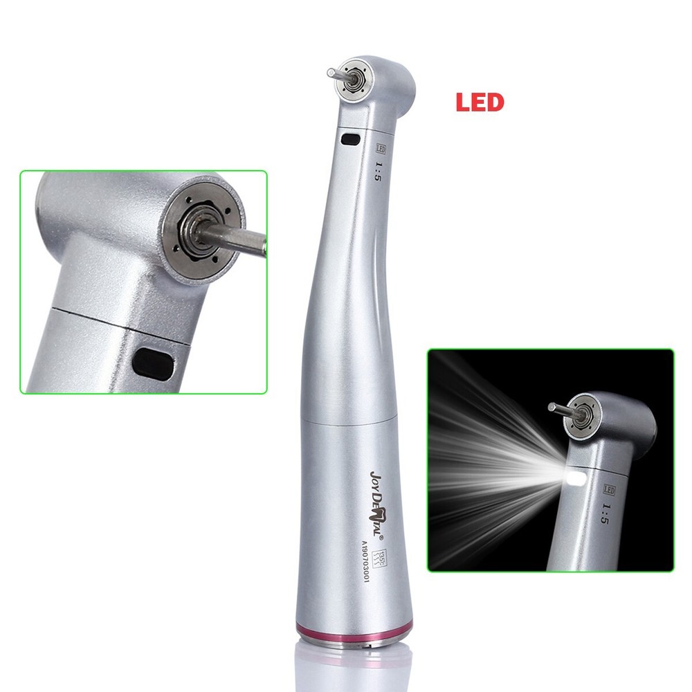AZDENT Dental 1:1 /1:5 / 20:1 LED Optic Contra Angle Handpiece fit E-Type Motor
