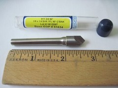 Ultra Tool 91624 Carbide Head Countersink 3/8″ x 90°, 1FL, 1/4″ Shank 2-5/8″OAL