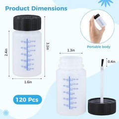 120 Pcs 2 Oz Touch Up Paint Container – Empty Paint Touch Up Bottles with Bru…