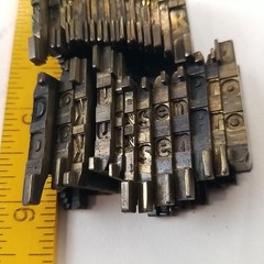 Print Linotype Printing Letter Press Brass Matrix Mat Set Of 32 Alpha Vintage