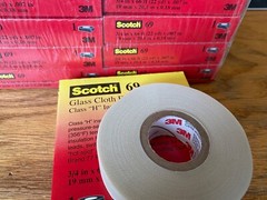 3M Scotch 69 Glass Cloth Electrical Tape Class H 200℃ Insulation 3/4″x66ft 19MM