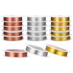 15 Rolls Jewelry Wire 18 20 22 24 26 Gauge Copper Stainless Steel Beading