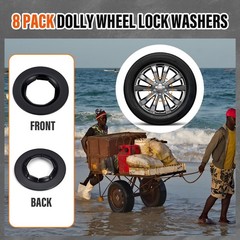 Blulu 8 Pack Push on Dolly Wheel Lock Washers Fits 1/2” 1/2”, Black
