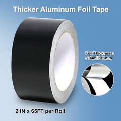 Black Aluminum Foil Tape 2 in x 65 Feet 3.94 Mil Hot & Cold Shield Resistant …