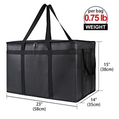 Bodaon Insulated Food Delivery Bag, XXXL Pizza Bags XXX-Large, Black